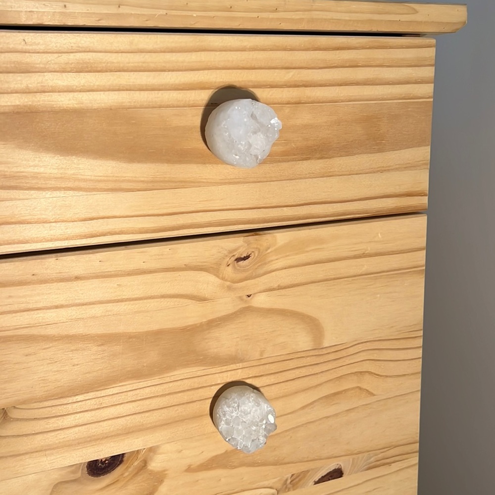 Set of 19 quartz knobs Anthropologie dresser cabinet